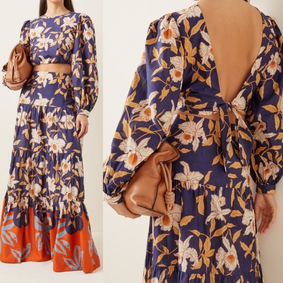 Johanna Ortiz Tops - New Johanna Ortiz Aire Colonial Puff-Sleeve Floral Cotton Crop Top Size 2 US